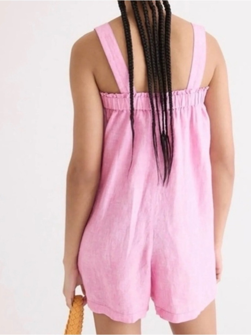 J. Crew Wild Orchid Pink Linen Relaxed Fit Romper NWOT - Picture 2 of 3